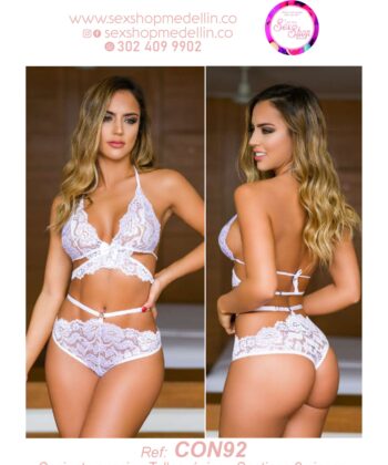 Conjunto en Encaje Femenino CON92 Lencería Erótica Ropa interior Sexy Lencería Intima