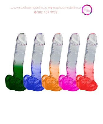 Dildo Consolador Realista DOBLE COLOR QS-D018L