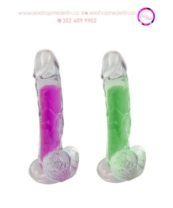 Dildo Consolador Realista LUMINOSO-SHINE QS-D018M-G