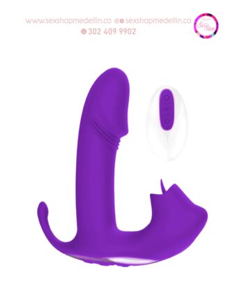 Vibrador – Honey Negro Estimulador Lengua MY-2606-RE Consolador Doble estimulación