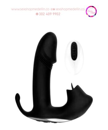 Vibrador Honey Negro Estimulador Lengua Consolador Doble estimulación MY-2606-RE