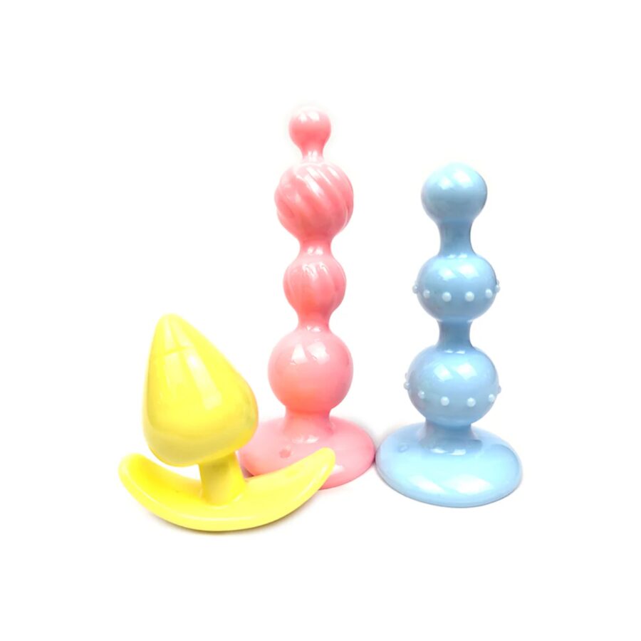 Kit de Plugs Los Cuates  YMZ-D12 Juegos anal juguetes eróticos sexuales dildos consoladores vibradores realistas