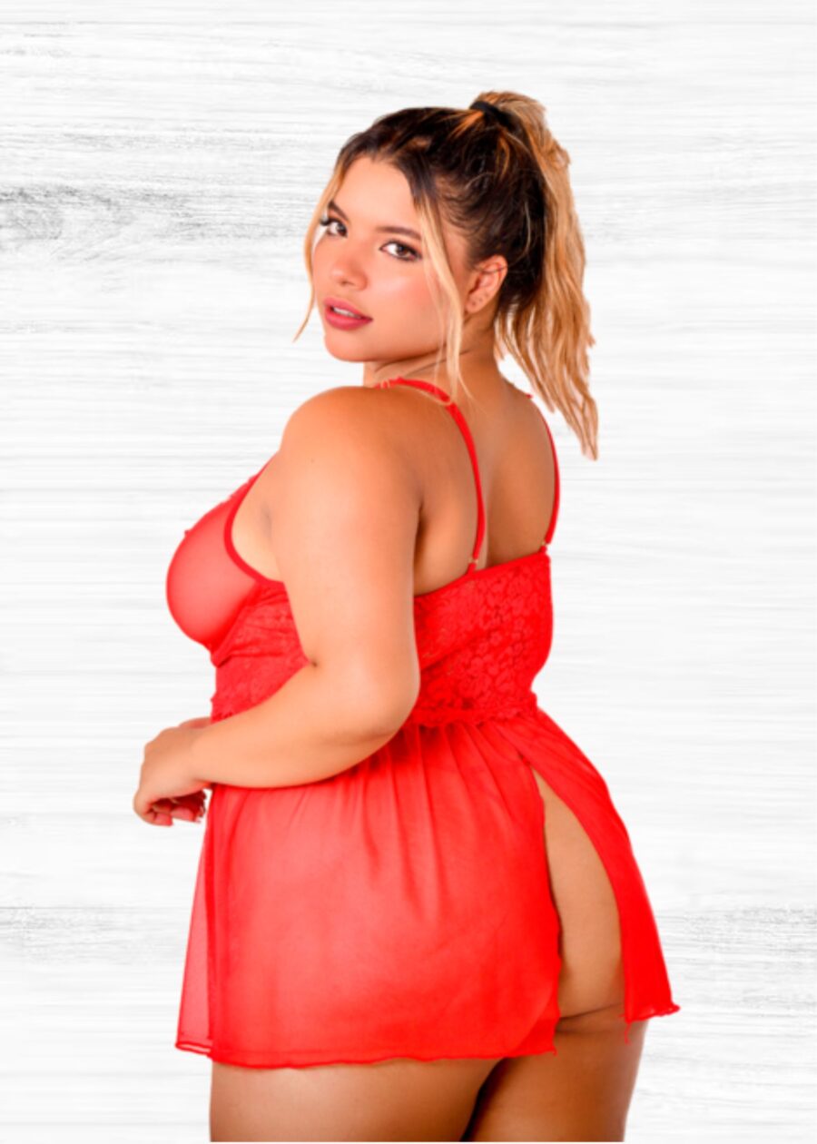 Baby doll Anahi XL Lenceria Curvy XL Lenceria erotica Ropa interior Sexy femenina - Imagen 2