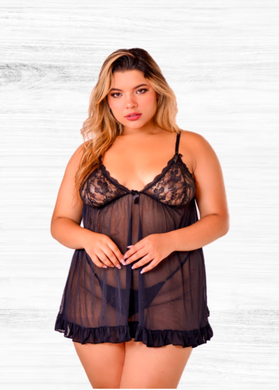 Baby doll Casandra XL Lenceria Curvy XL Lenceria erotica Ropa interior Sexy femenina